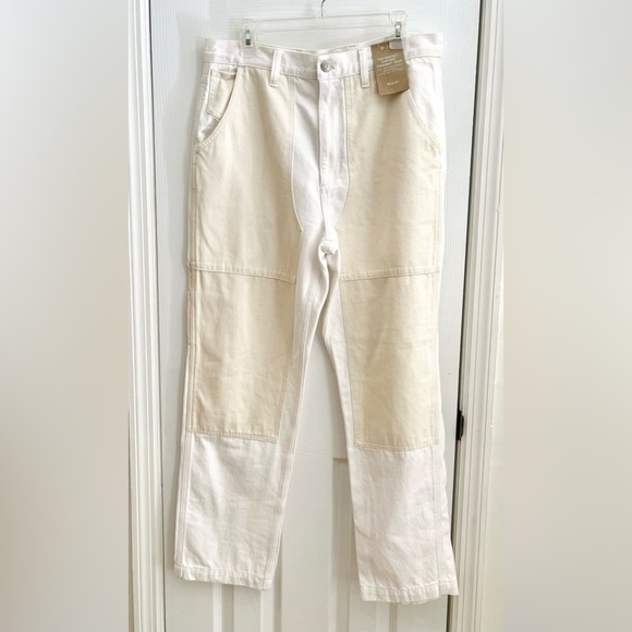 Madewell 90s Straight Jean Two-Tone Workwear Edition white and beige size 31 - Picture 6 of 9